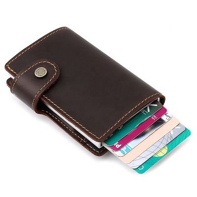 qualité  Normcore/luxury aluminum leather card holder wallet minimalist wholesale men