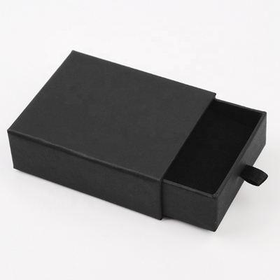 Customized Wholesale Recyclable Accepted Jewelry Packaging Drawer Stock Black Paper Box