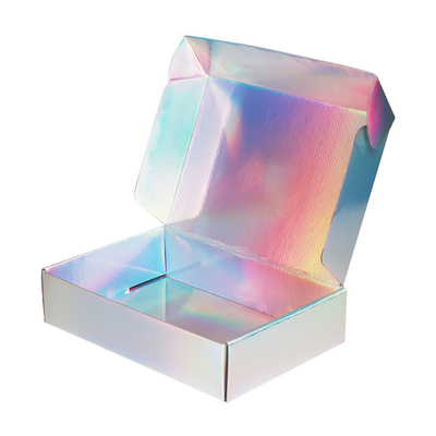 Le carton de expédition réutilisé de bas de Moq de matériaux de laser carton de beauté a ridé des cartons empaquetant la boîte de expédition pliable pour le cadeau